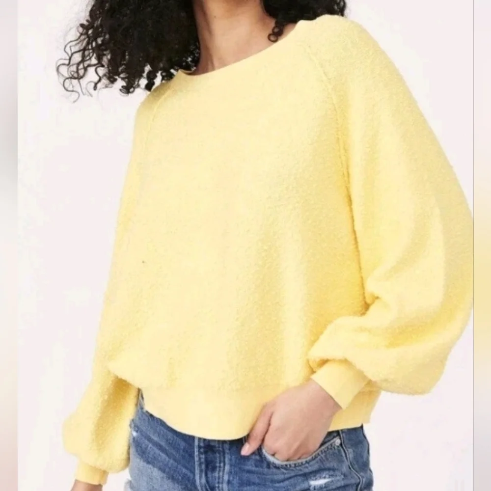 FREE PEOPLE FOUND MY FRIEND‎ PULLOVER SWEATER SUNSHINE Yellow SZ MED NWOT